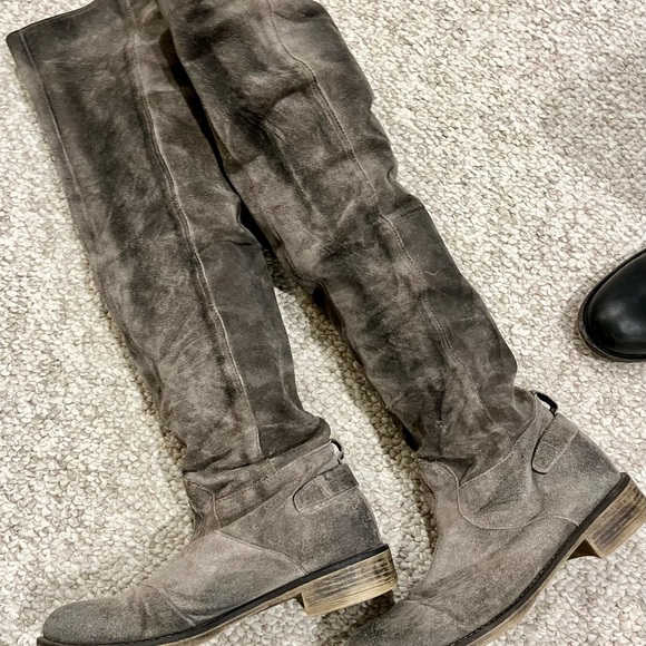 Free People Boutique 9 grey suede slouchy over-the-knee boot, 6.5 - Picture 2 of 2